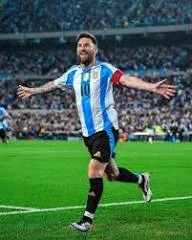 Messi celebrando con Argentina